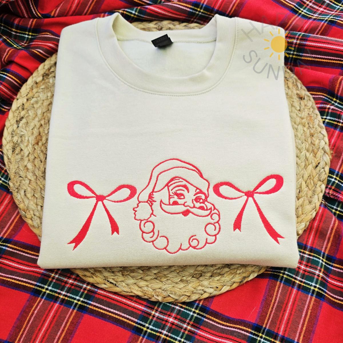 Bow Santa Christmas Sweatshirt
