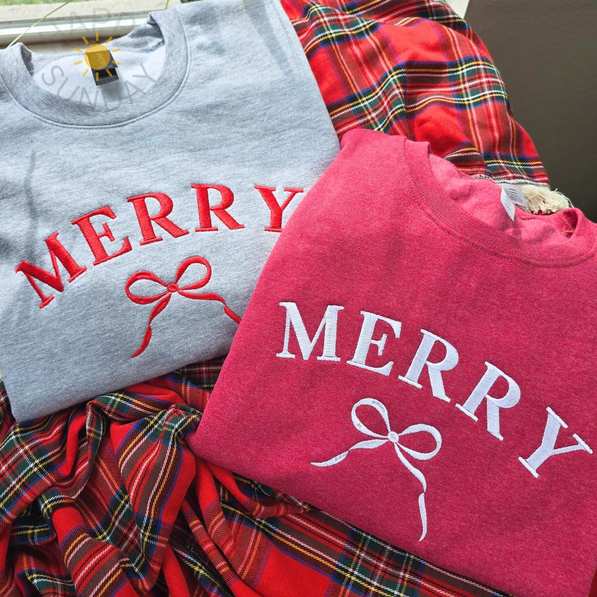 Merry Bow Christmas Sweatshirt