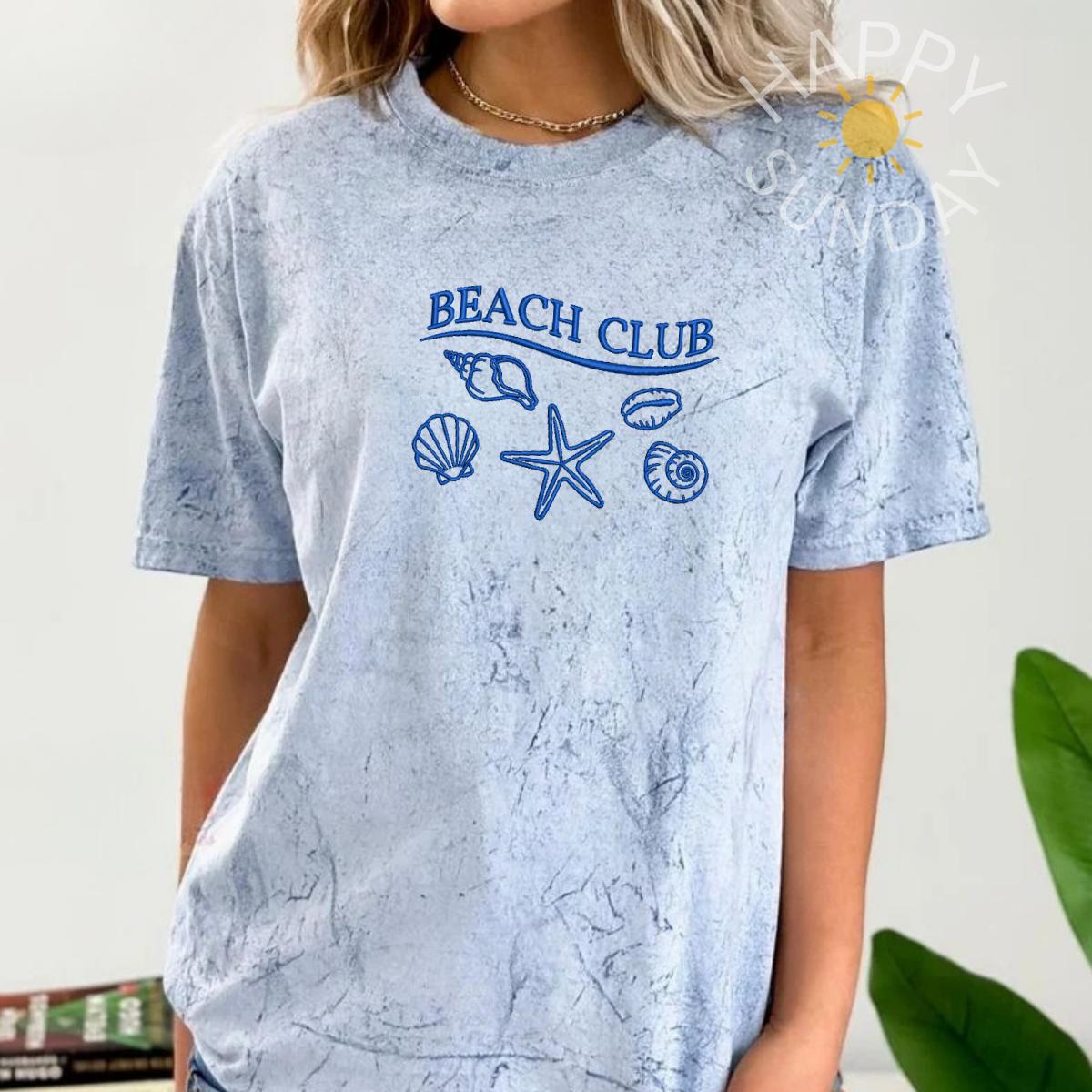 Beach Club Embroidered T Shirt