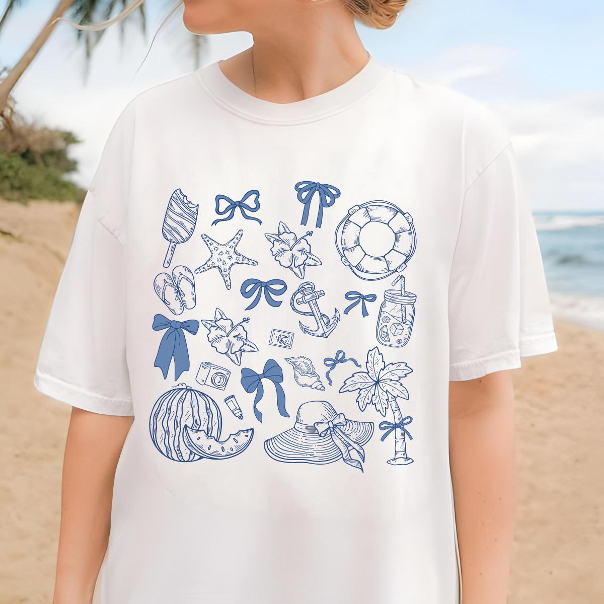 Coastal Coquette Summer Beach T Shirt