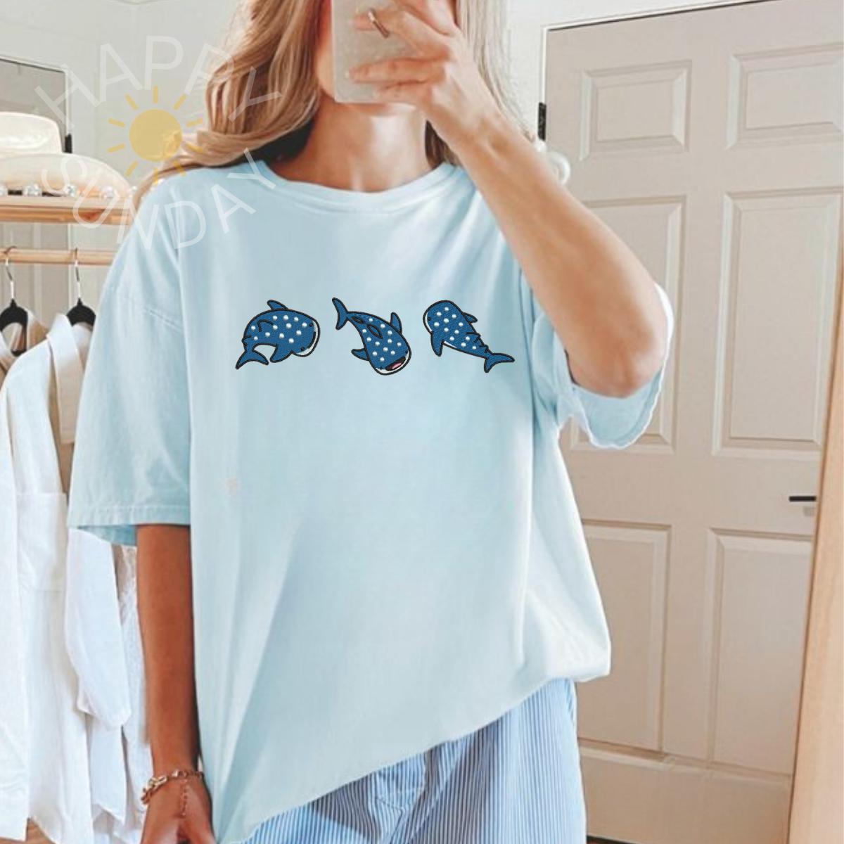 Whale Shark Embroidered Shirt