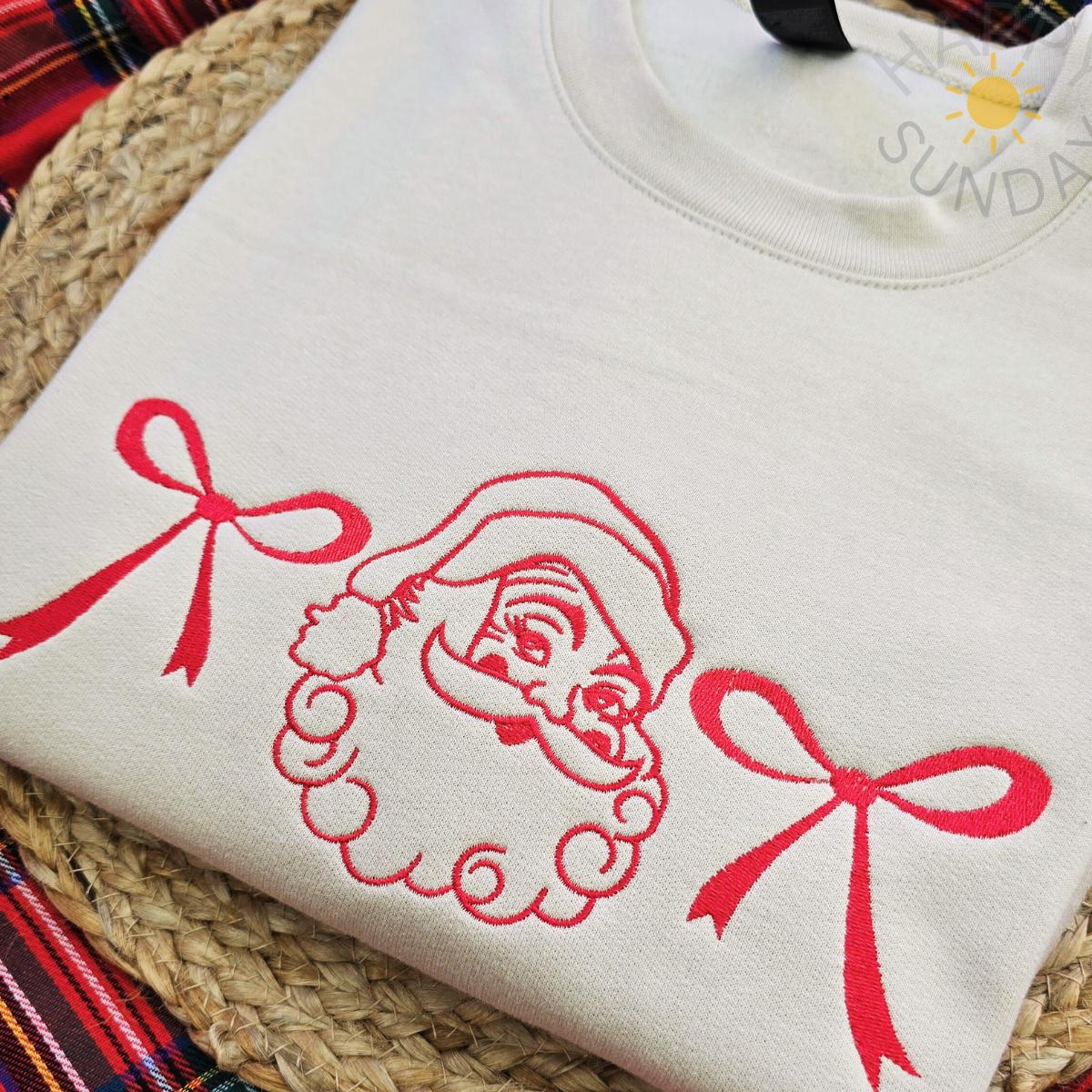Bow Santa Christmas Sweatshirt