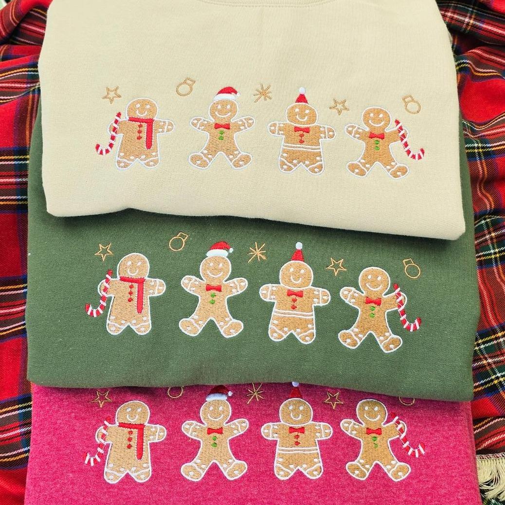 Gingerbread Christmas Embroidered Sweatshirt