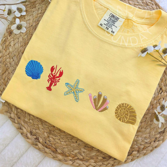 Sea Creatures Embroidered Shirt