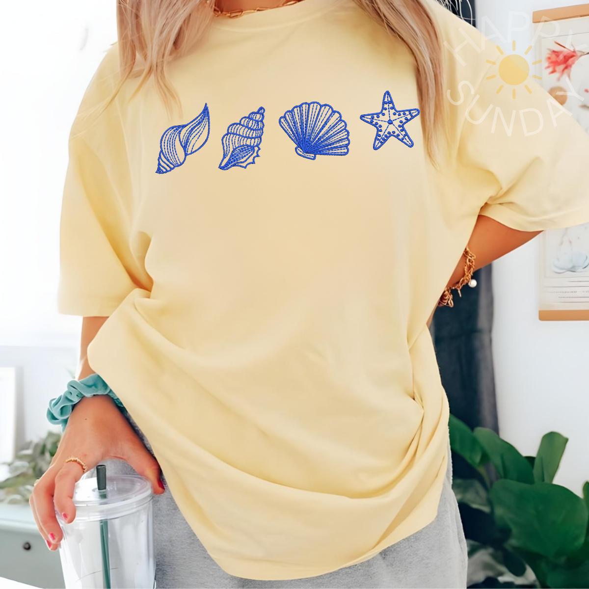 Seashells Embroidered Shirt