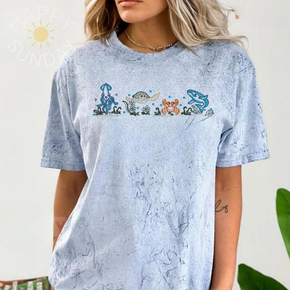 Sea Animals Embroidered Shirt