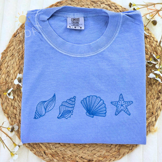 Seashells Embroidered Shirt
