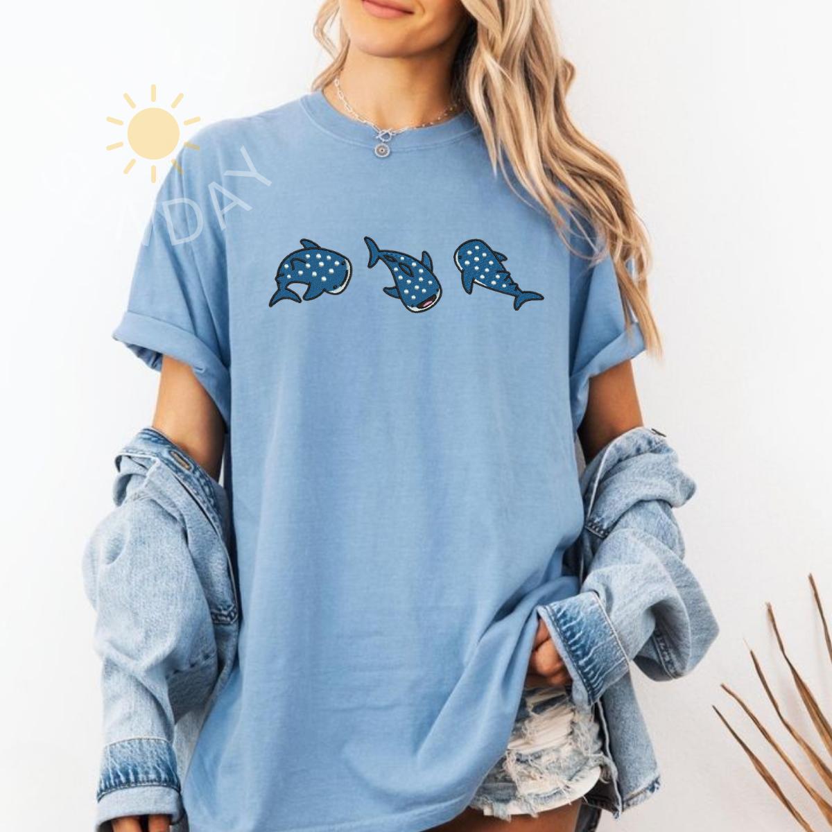 Whale Shark Embroidered Shirt