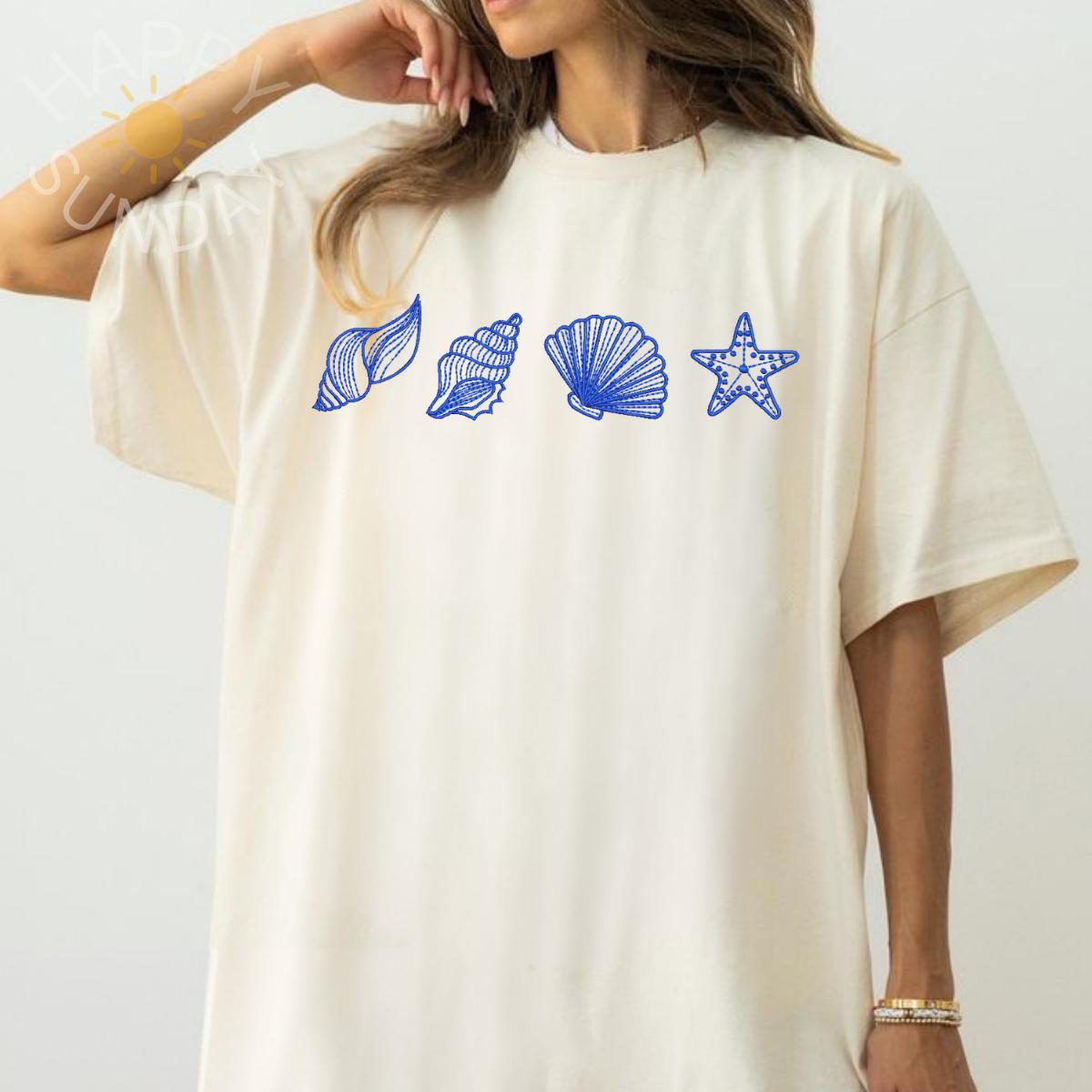 Seashells Embroidered Shirt